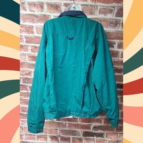 Dunbrooke Windbreaker 2XL | Vintage 90s Green Blue Full Zip Retro Jacket - Picture 2 of 9